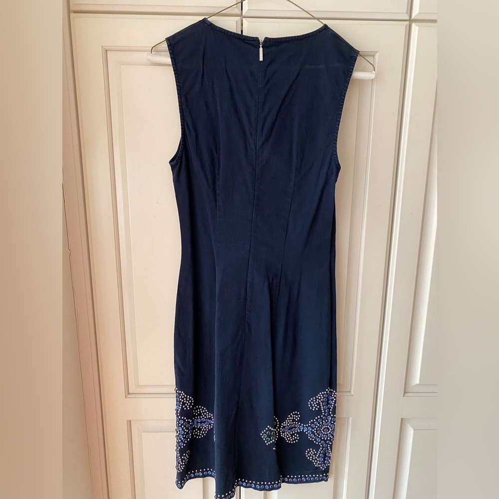 Versace Jeans embellished Dress cotton Navy blue Size IT42 - Picture 3 of 15